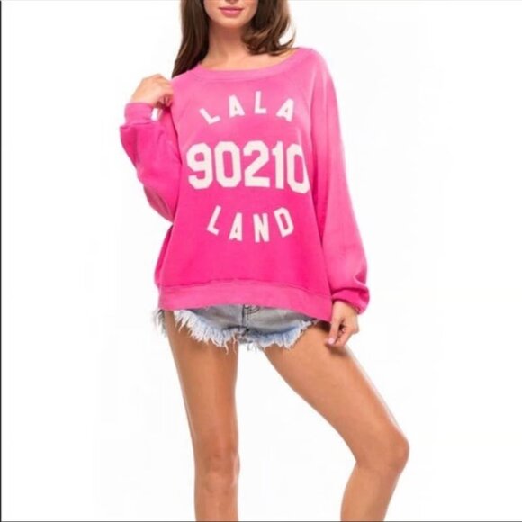 Wildfox Pink 90210 LaLa Land Sweatshirt Size Small 41258 - Picture 1 of 8